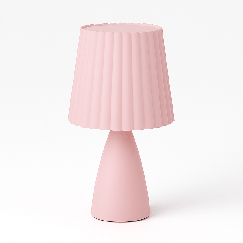 Tafellamp – Mid-Century Design – Plissé Kap & LED Verlichting